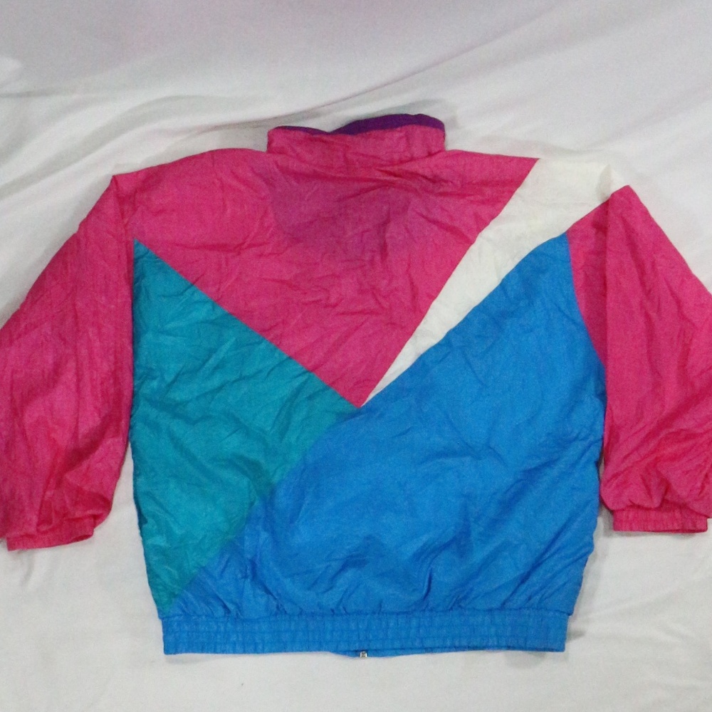 VTG BOCCO Multicolor Colorblock Windbreaker Jacket Sz Large - Picture 5 of 8
